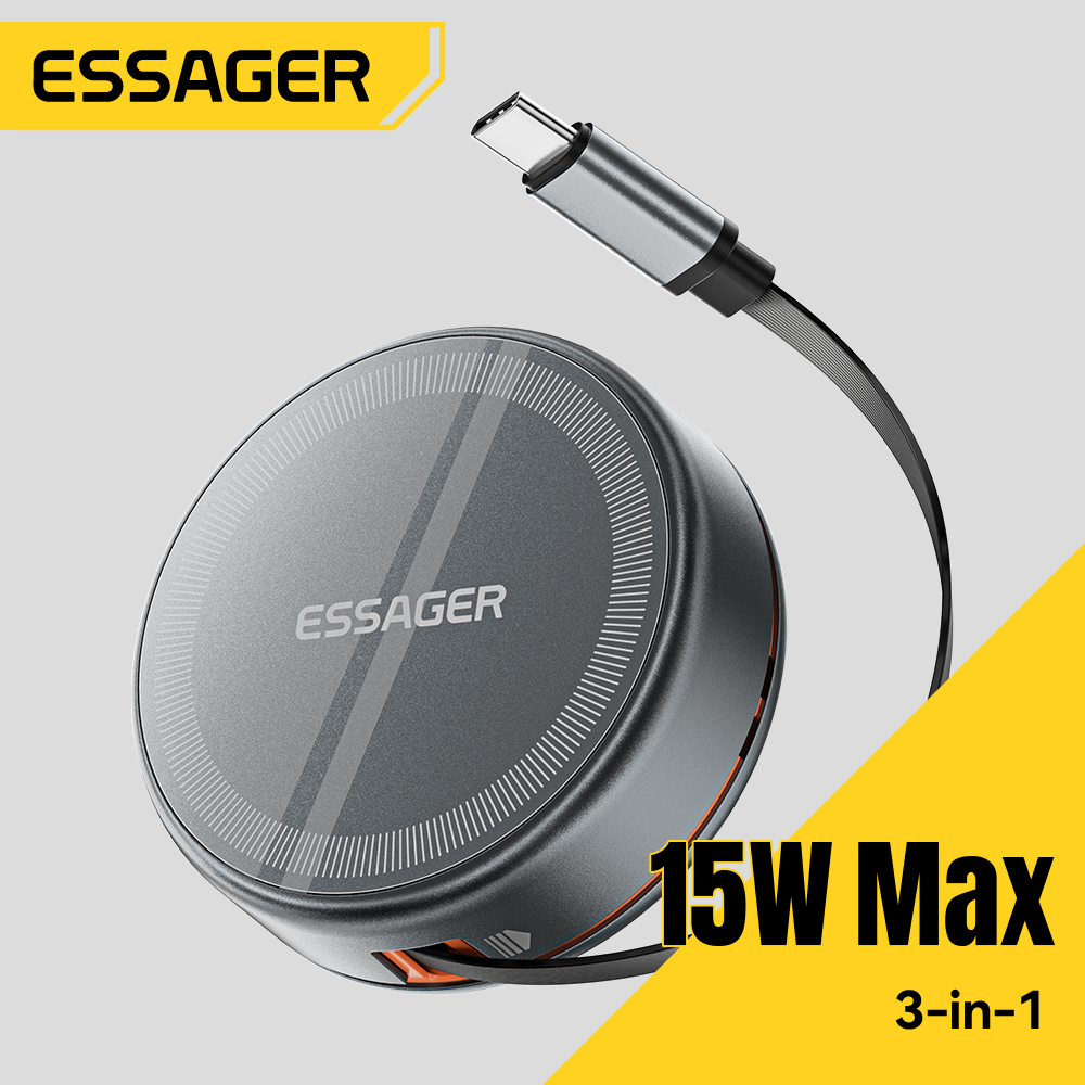 Wireless Charger 3 In 1 - Магнитное беспроводное зарядное устройство Essager 15