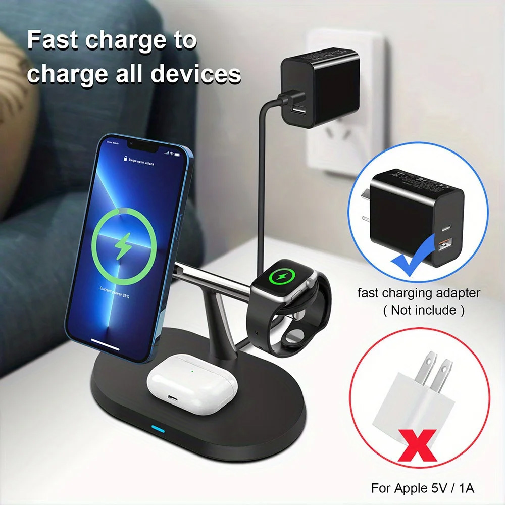 Магнитная беспроводная зарядна – обзор и цена Wireless Charger 3 In 1