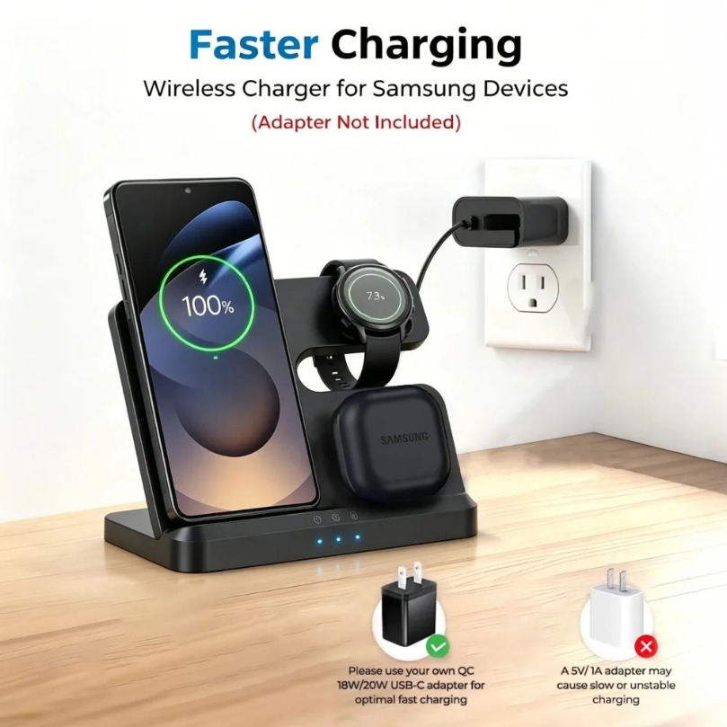 Беспроводное зарядное устройст – обзор и цена Wireless Charger 3 In 1