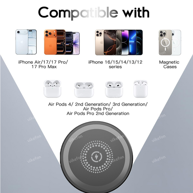 Магнитная беспроводная зарядна – обзор и цена Wireless Charger 3 In 1