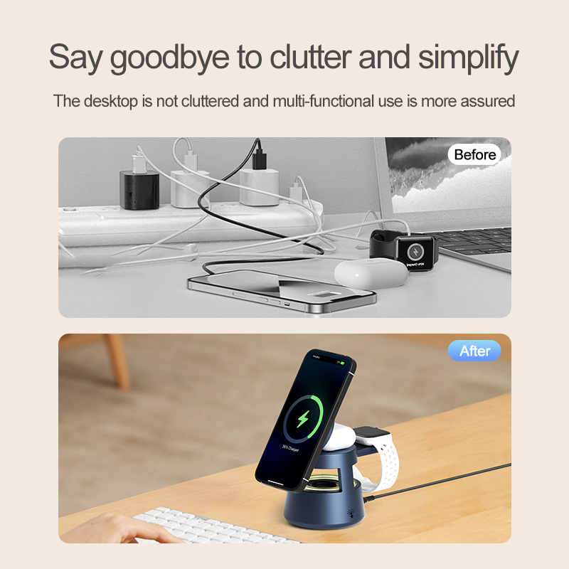 Беспроводная зарядная станция  – обзор и цена Wireless Charger 3 In 1