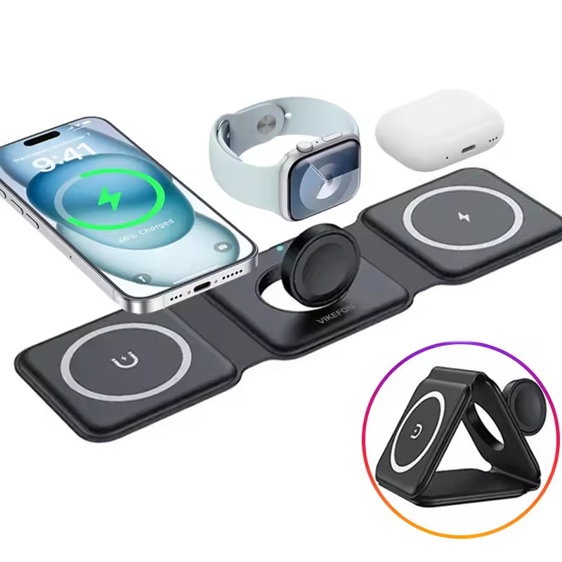 Магнитное складное беспроводно – обзор и цена Wireless Charger 3 In 1