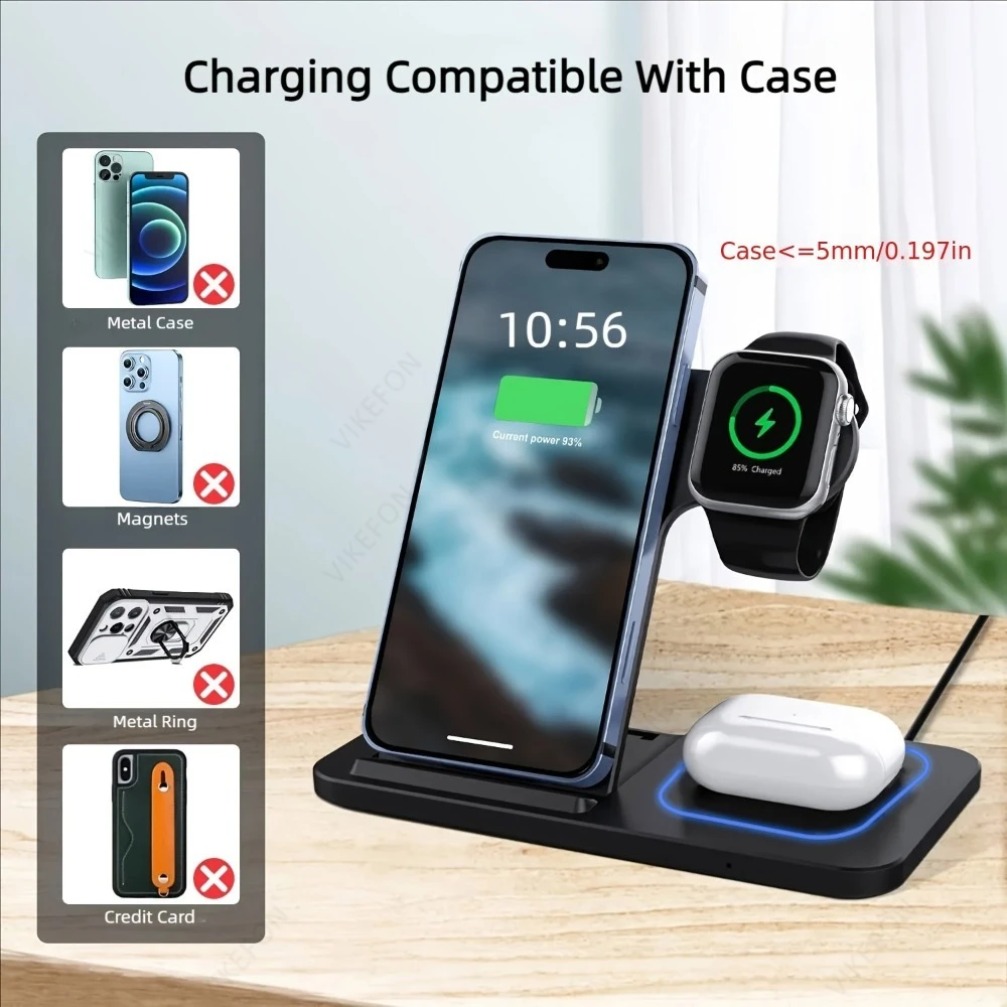 Складная беспроводная зарядная – обзор и цена Wireless Charger 3 In 1