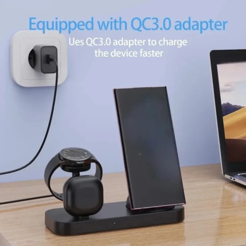 Беспроводное зарядное устройст – обзор и цена Wireless Charger 3 In 1