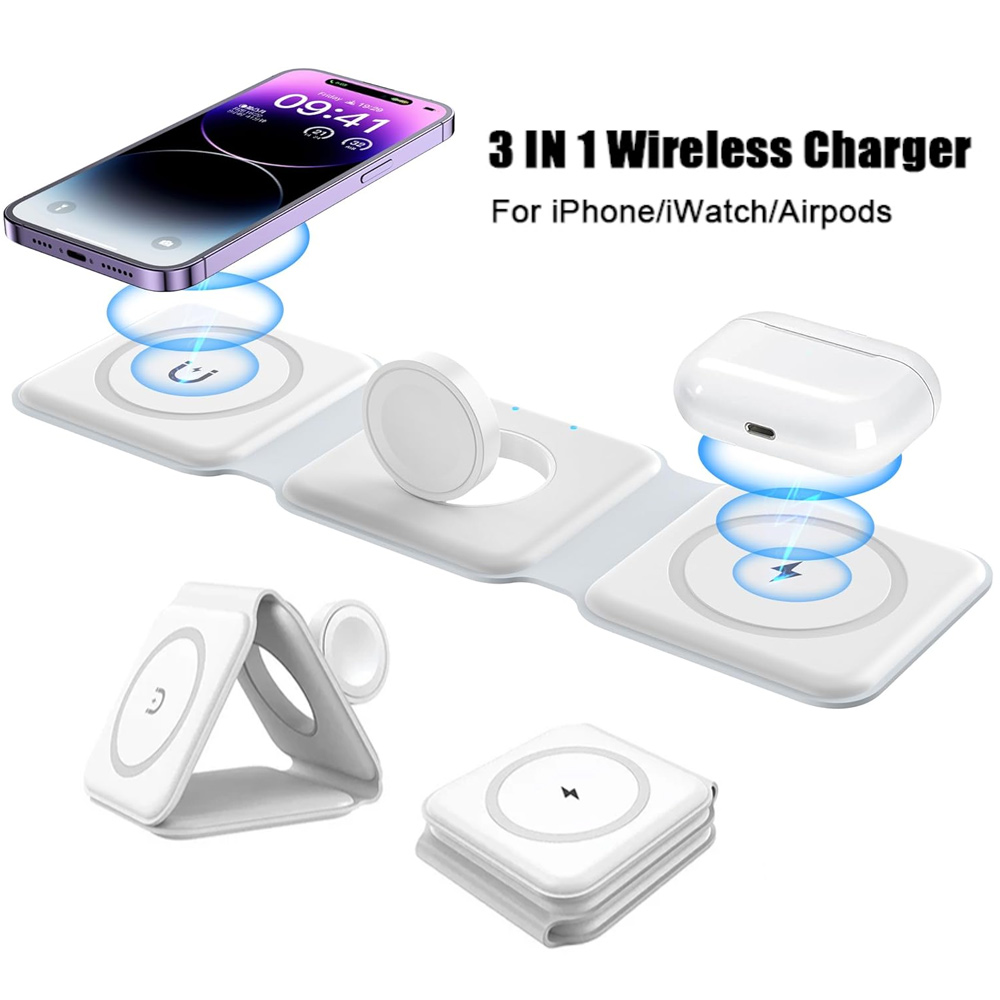 Беспроводная зарядная станция  – обзор и цена Wireless Charger 3 In 1