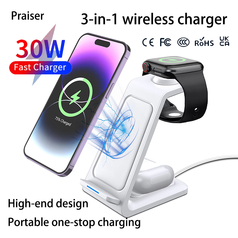 Беспроводная зарядная станция  – обзор и цена Wireless Charger 3 In 1